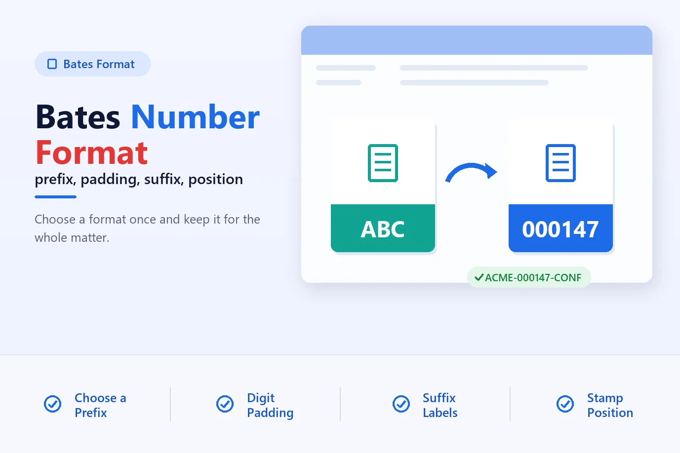 Bates Number Format: Prefixes, Padding and Examples