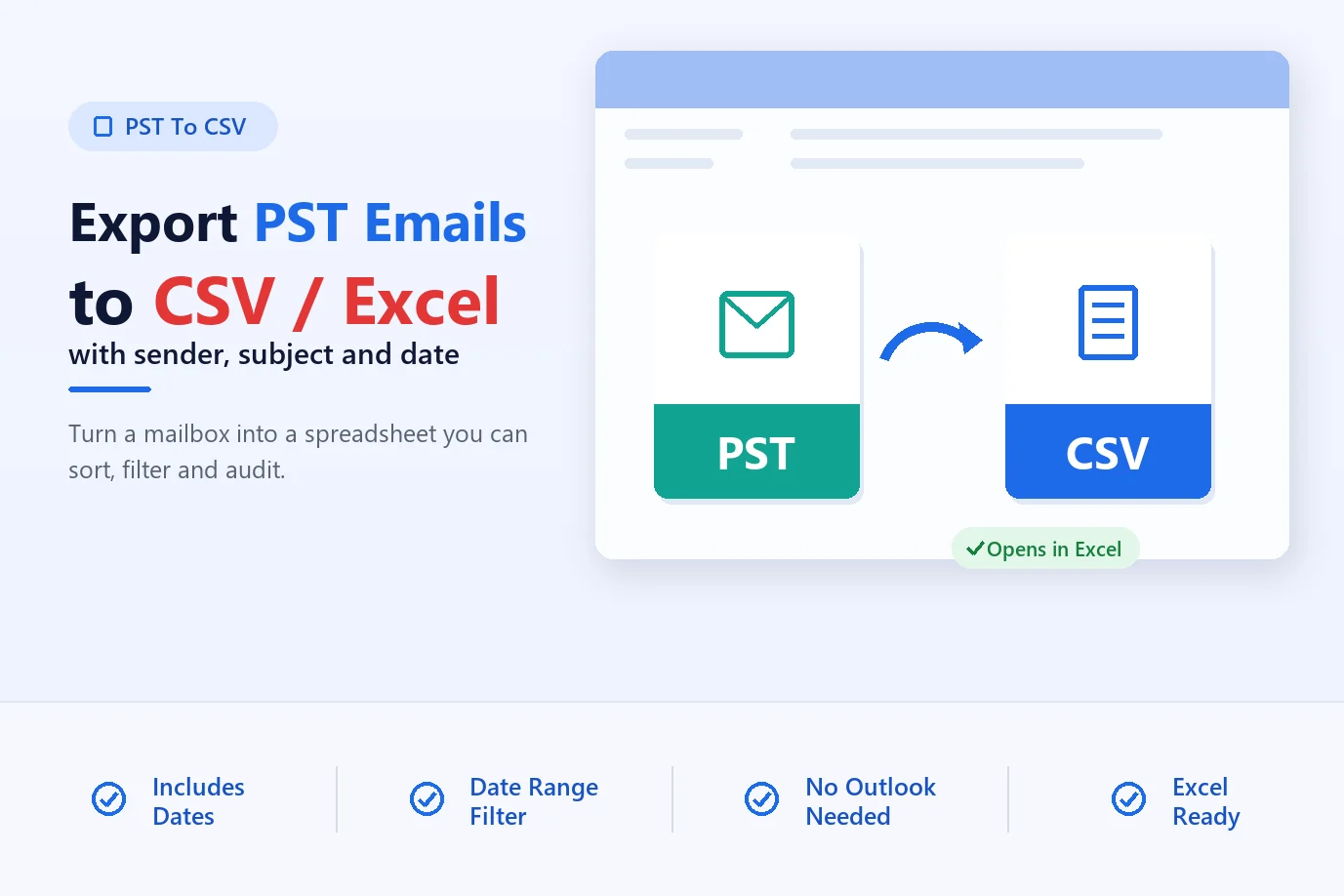 How to Export PST Emails to CSV and Excel