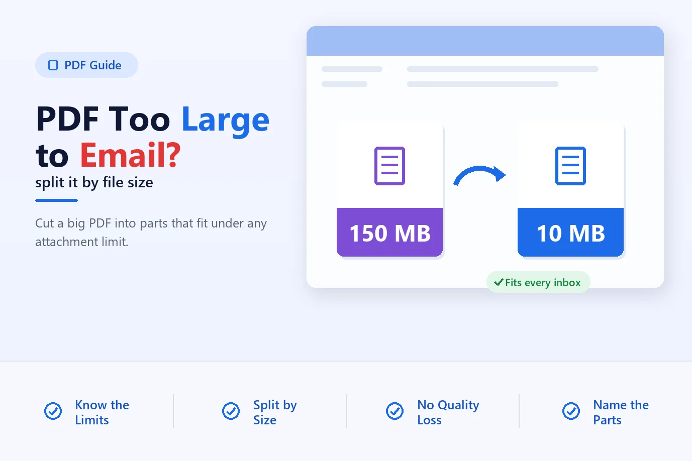 PDF Too Large to Email? Split It by File Size
