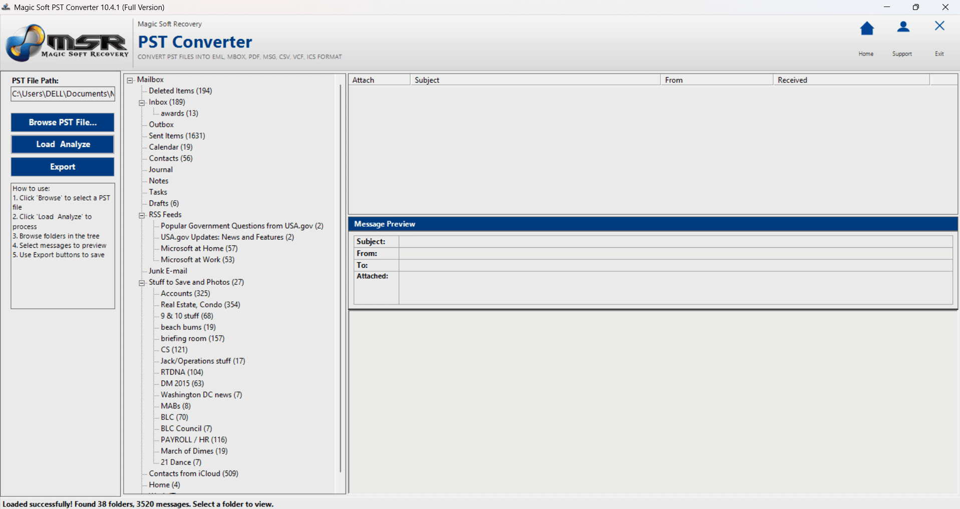 PST to PDF