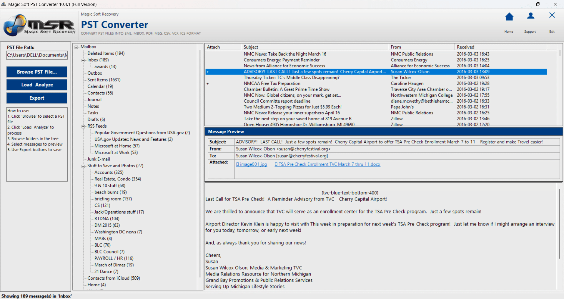 PST to PDF