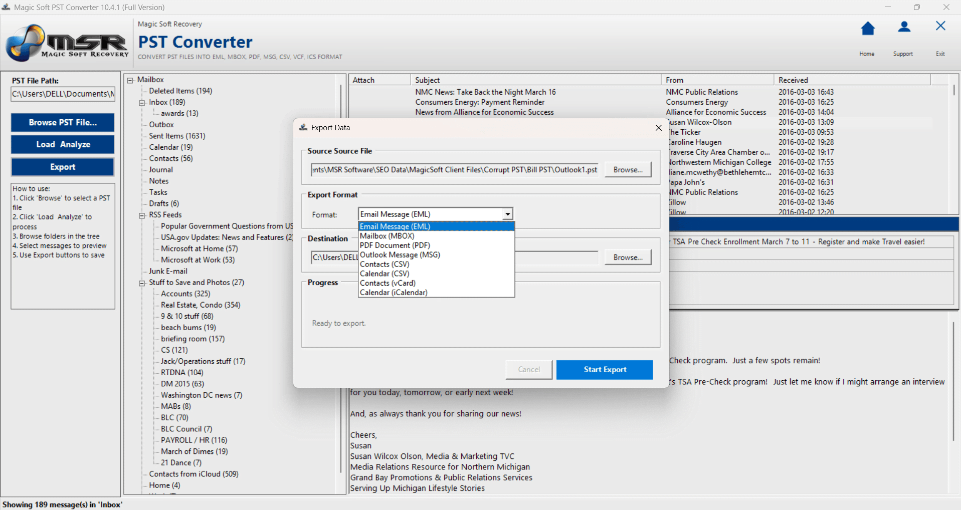 PST to PDF